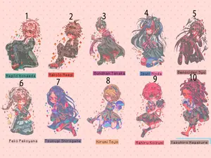Danganronpa acrylic (3) - 3" double sided keychains cute, Perfect for keys, bags, or as a gift