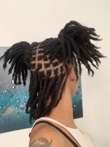 Real Hair Crochet Regular Locs 0.6cm 10pcs Per Pack 8 Inches Natural for African Braids Hairstyles Extensions 5-8 Packs One Head