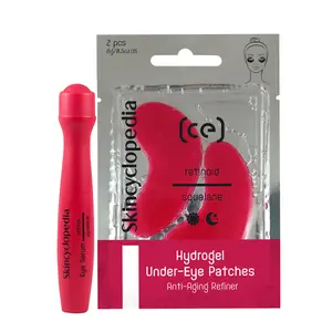 Skincyclopedia Under Eye Treatment, Roll-On +Hydrogel Pads with Retinol & Squalane, Cooling Roller, Energizing Serum for Dark Circles, Puffiness Bags, Fine Lines & Wrinkles, Firms & Brightens Skin