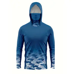 Men’s Sun Protection Hoodie Shirt with Mask, Quick-Dry Long-Sleeve Shirt for Hiking, Fishing, and Outdoor Sports