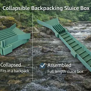 Backpacking Sluice Box - Collapsible & Modular Design for Backcountry Prospecting - Lightweight & Compact for Remote Creek Exploration