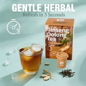 SAIPIN Ginseng Oolong Tea - Herbal Performance Blend Sugar-Free Non-GMO Vegan Daily Drink for Stamina Recovery Endurance Freeze-Dried Capsules 10 Cans