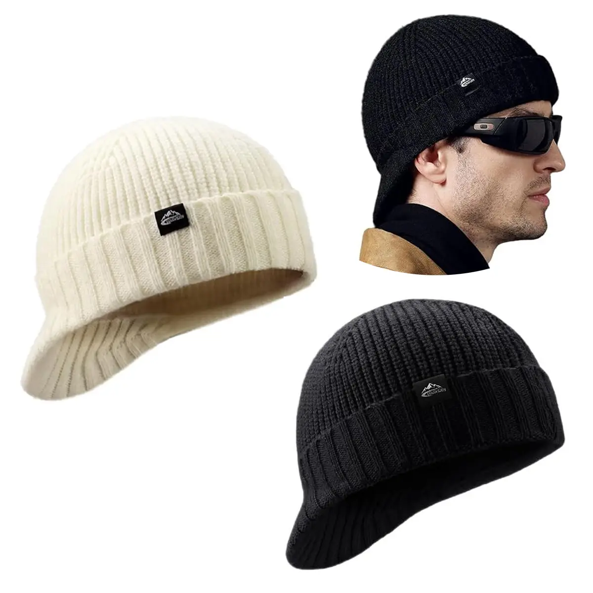 Outdoor equipment，Winter Hats for Men Women - Thick Warm Stylish Knit Beanie Hat, Soft Stretch Cute Womens Winter Hats with Visor