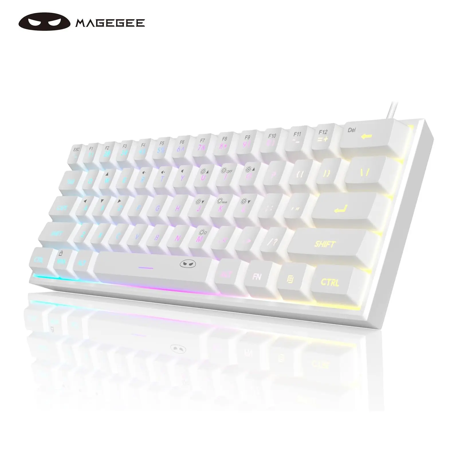 MageGee RGB Membrane Keyboard with White Keys and Colorful Backlighting for Gaming and Office Use,techvibes