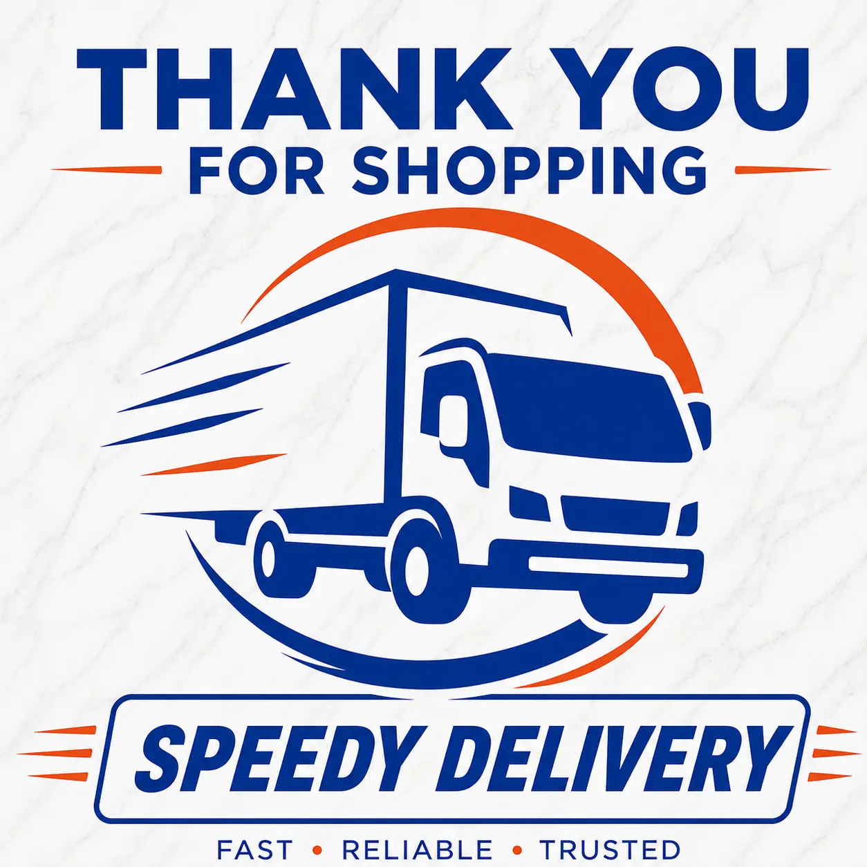 Thank you for your purchase.Free delivery service — no purchase required