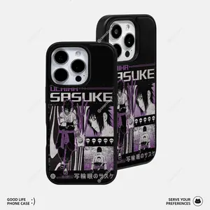 Narut Uchiha Sasuk Phone Case - Vintage Manga Collage with Sharingan Design 17 16 15 14 13c