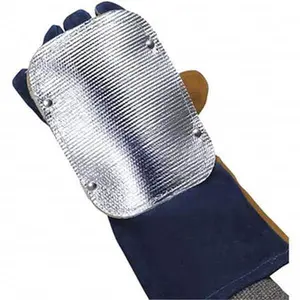 Wilson Industries 10 Qty 1 Pack Universal Size, Silver/Yellow, Aluminized Fiberglass, Glove Pad Unlined, 7-1/2" OAL 36680
