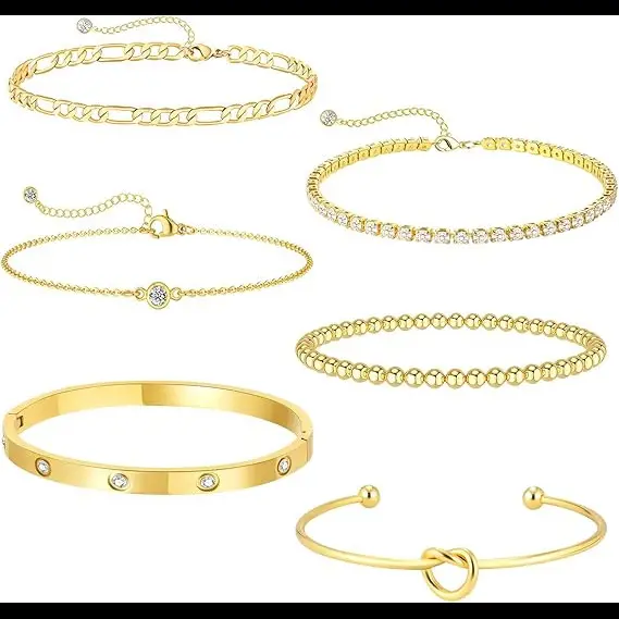 Zircon Bracelet 6 piece Set