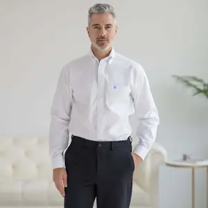 Brooks Brothers  X MagnaReady Stretch Long Sleeve White Button-Down Collar with Magnetic Closures