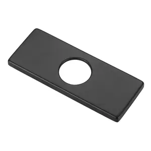 WOWOW Matte Black Escutcheon Faucet Plate for Bathroom Sink 1 Hole or 3 Hole 4 Inch Centerset Basin Sink Hole Cover, Stainless Steel Faucet Hole Cover