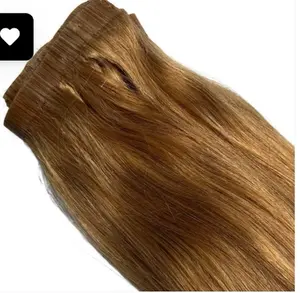 Honey Blonde Seamless Clip-In 100% Human Hair Extensions for Natural Look and Style - Easy Application Quick Styling Versatile for Any Occasion