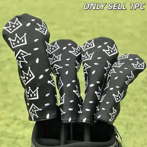 Cheese Crown Golf Club Covers, 1pc/4pcs Driver Fairway Hybrids, Golf Headcovers for Men Women, Outdoor Enthusiasts, Protective Cover, Golf Accessory