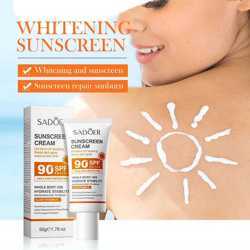 Sunscreen to prevent sunburn andtanning,Universal Tinted Face MoisturizerSunscreen,SPF 90 PA+++,Water Resistant AndNon-Greasy,For All Type Skin Facial Skincare