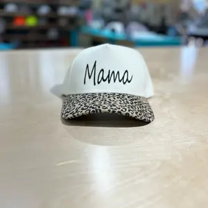 Mama Leopard Print Baseball Cap with "Mama" Text Design