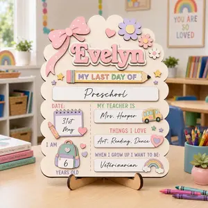 First Day of School Sign, Personalized First & Last Day of School Cloud Sign, Reusable Dry Erase Keepsake, Back to School Board, Back to School Idea Gifts for Kids, Class of 2026