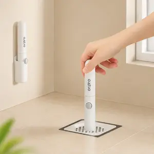 Floor Drain Strainer Filter Set with Hands-Free Tool, Bathroom Shower Drain Hair Catcher Cover, Replaceable Round & Square Filter Mesh, Wall-Mounted Storage, Insect & Odor Blocking Anti-Clog Hair Trap, Zero-Contact One-Press Drain Protector