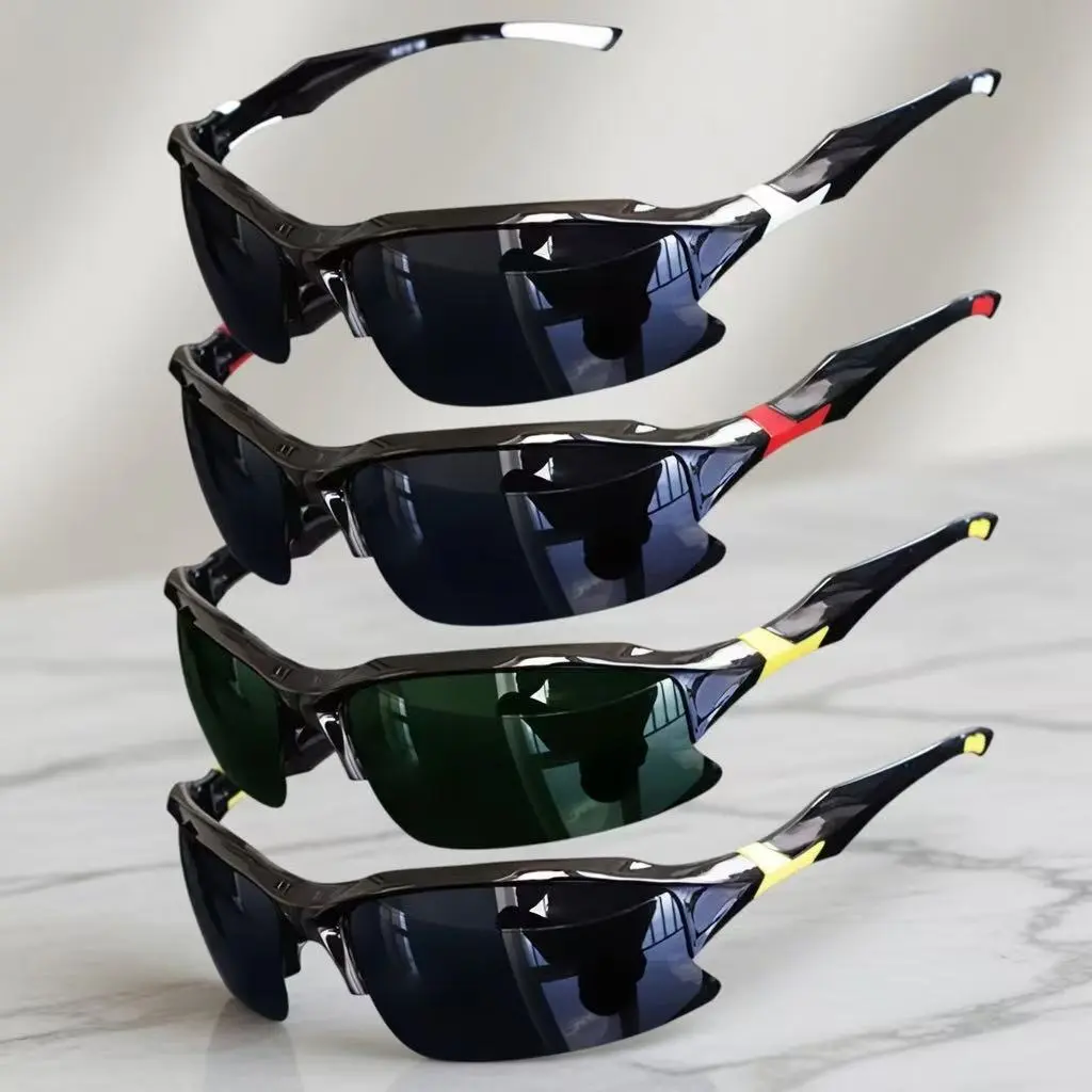 Unisex Polarized Sports Sunglasses 4-Pack - Lightweight Rimless Sun Protection Shades for Male & Female, Trendy Oversized Square & Cat Eye Styles for Outdoor Activities, Road Trips, Running