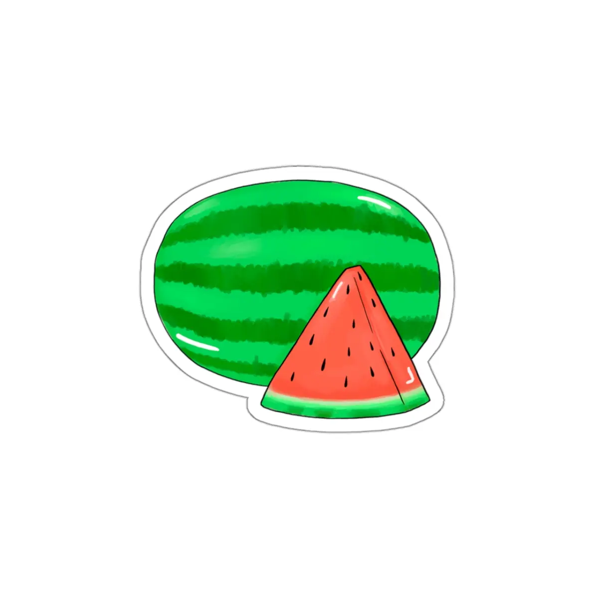 “Mouthwatering Watermelon” Illustration Kiss-Cut Fruit Food Vinyl Stickers