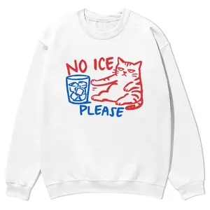 No ICE Please Cat Abolish ICE Shirt crewnecks for men and women, full color fall sweatshirts, fun and cozy patterned sweaters, unisex fall clothing