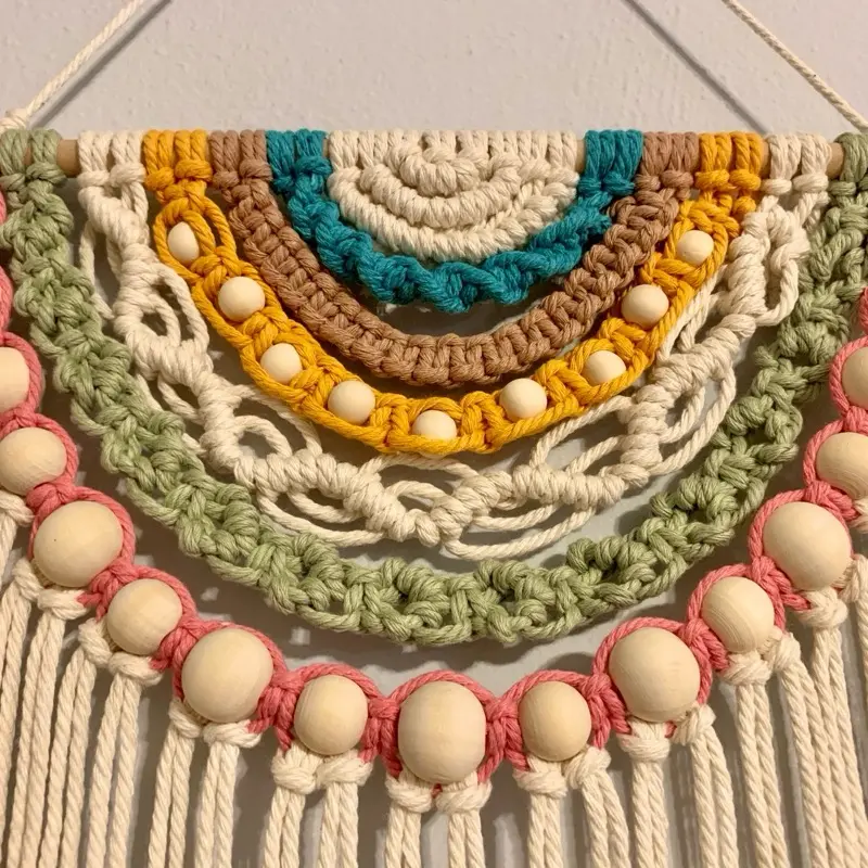 Large Macramé Rainbow Semi Circle Wall Hanging