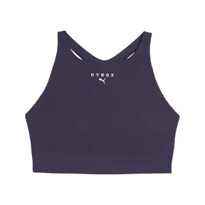 PUMA Womens X Hyrox Shapeluxe High Neck Mid Impact Sports Bra Casual Casual - Purple