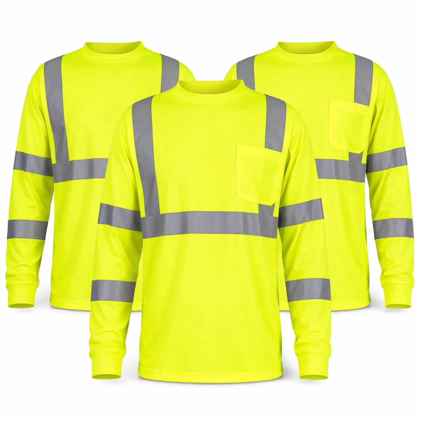 LX Reflective Bright Neon Full-Sleeve Safety Shirt - Breathable, Easy-Care, Enhanced Visibility - Built for Tough Jobs, Construction Crews, Warehouse Work Safetyequipment
