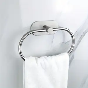 1 Piece Self-adhesive Towel Holder, Bathroom Towel Ring, Stainless Steel Towel Hanger
