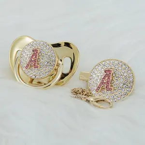 MIYOCAR Luxury Initials 3D Letter Bling Pacifier – Custom Initial Baby Pacifier with Rhinestones | Luxury Baby Gift, Keepsake