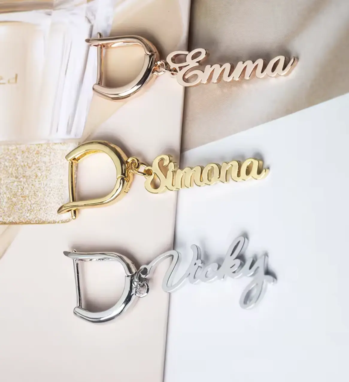 Custom Name Earrings for Women Personalized Gold Script Studs Dainty Gift Jewelry for Her Bridesmaids or Birthdays High-Quality Finish Lightweight & Comfortable