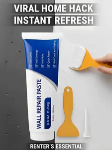 Drywall Repair Kit 250g Wall Patch Compound, Quick Dry Wall Mending Paste, Crack Hole Filler for Damaged Walls, Waterproof Strong Adhesive, No Sanding Needed, Easy Fix for Home, Apartment, Ceiling & Concrete Surfaces White Spackle