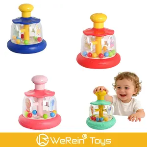 Baby Press-And-Turn Animal Wooden Horse Toy, Colorful Sensory Early Education Toy, Coordination Exercise, Unisex Gift for Boys and Girls