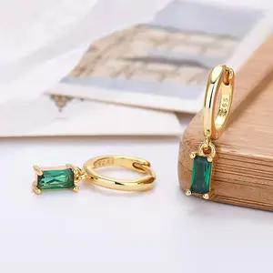 The new needle sold in Europe and the United States rectangle color earrings simple fashion exquisite earrings