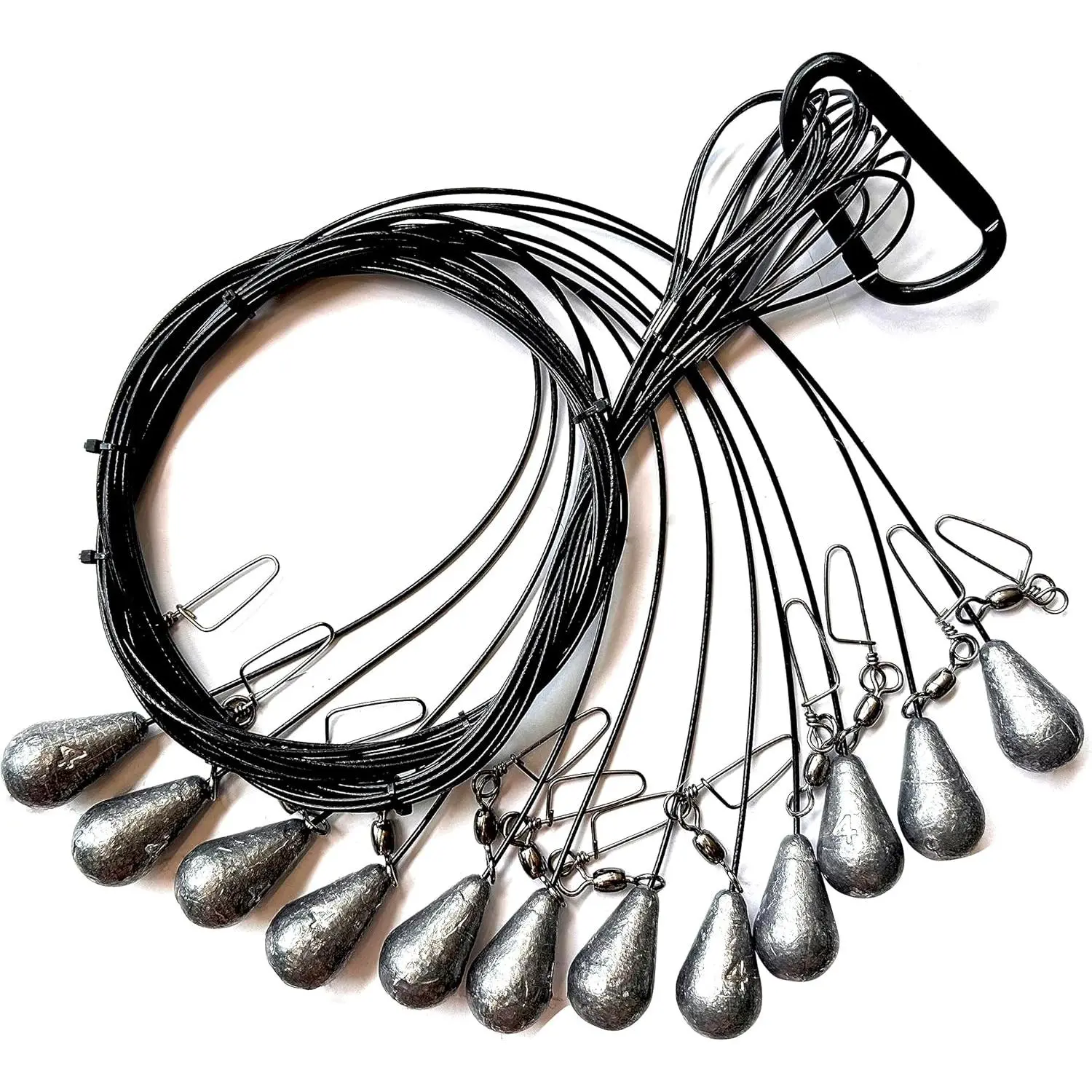 Texas Duck Decoy Line Rig – 2mm Coated Steel Waterfowl Hunting Accessory & Home Organizer Storage Tool with Convenient Loops, Easy Picking, Hassle-Free Carrying, Tangling Prevention, Stability Enhancement, Fixed Weight, Durability