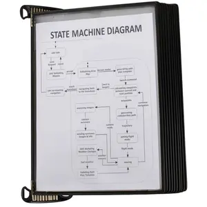 Tarifold  PRO Wall Display Unit with 10 Display Pockets, Black - 20 Sheet