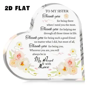 Acrylic Desktop Award Gift, Thank You Gift for Sisters, Friendship Memorial, Acrylic Plaque, Acrylic Material, Birthday Gift for Women Friends Siblings, Acrylic Desktop Decoration, Signs