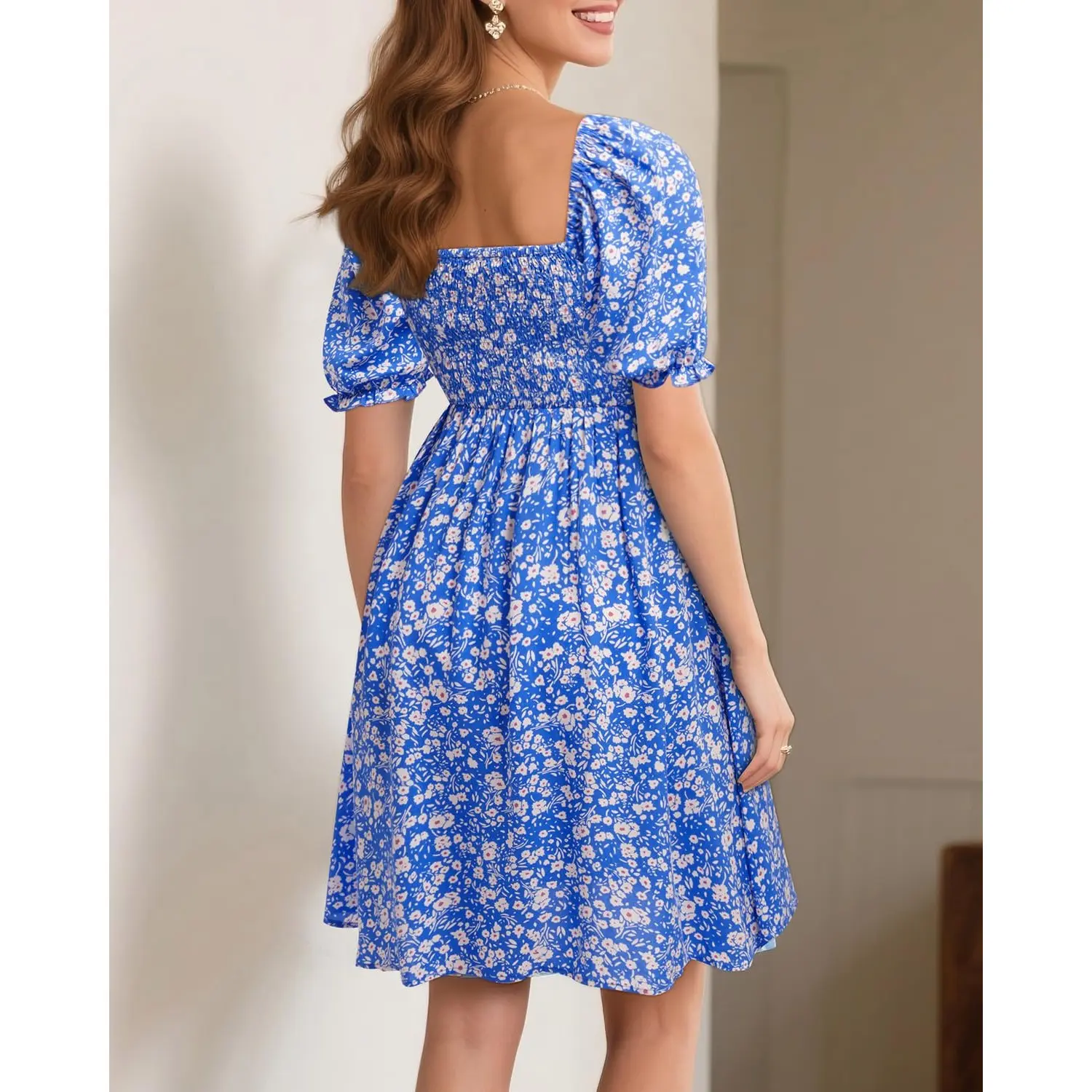 short white dress with bow on back Blakely Bow Back Mini Dress with Train S