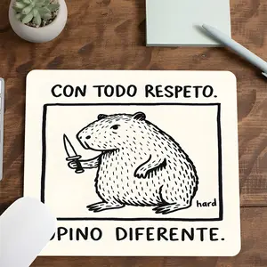 Sassy Capybara Gaming Mouse Pad, Humorous Text & Character Portrait Layout Design, Stylish Desktop Decorative Protective Pad, Rubber Anti-slip Lockedge Work Pad, Small Size Suitable for Laptop, Desktop Computer Games, Work, Daily Use