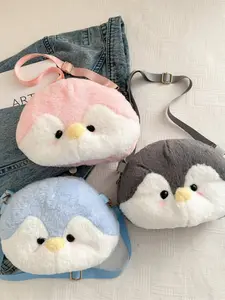 Cute Penguin Baby Versatile Shoulder Bag, Plush Backpack Crossbody, Perfect for Wallet Lipstick Phone, Office Commuting Travel Daily Use Gift