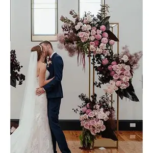 Gdrasuya10 1Pcs High Wedding Metal Flower Stand,Arch Backdrop,Column Vases Flower Stand, Gold Iron Flower Stand Sign, Rectangular Frame Flower Rack Geometric Stand for Wedding (71.6inch,1pcs) Hanging Light Round Banners Paint