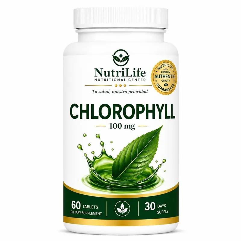 NutriLife Chlorophyll 100 mg | Daily Wellness & Natural Detox Support | 60 Tablets