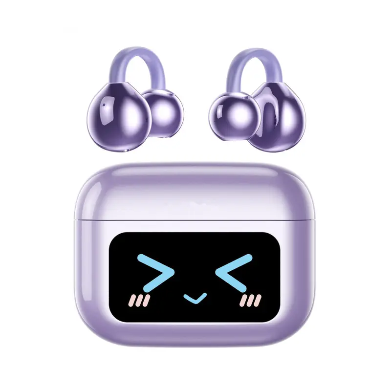 M100 Clip-On Sports Wireless Earbuds (Audio) - 2025 Bluetooth 6.0, Electronic Touch Control, Waterproof, Fast Stable Multi-Device Connection, Low Power, 20Hz, About 1.5h Charging, Light Weight Earbuds for Music & Calls