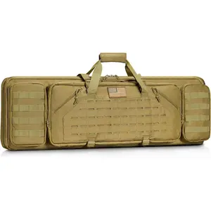 CVLIFE Soft Rifle Case Double Long Gun Bag,with Lockable Zipper & Backpack Strap & Fully Padded Design,Rifle Backpack Nylon Rifle Bag Gun Case for Outdoor Hunting Shooting Range
