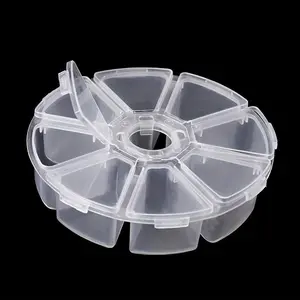 1pc 8-Grid Plastic Storage Box for Office Supplies and Small Items with Large Head Paper Clips