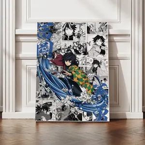 Anime Manga Poster - Demon Giyu Tomioka bedroom canvas posters Canvas Painting, hall wall art, bathroom canvas posters, home poster decoration Kitchen Paintings