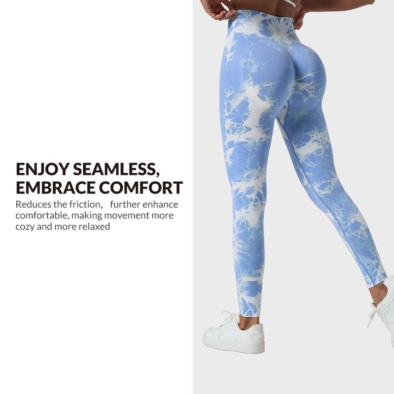 baleaf Women's Seamless Workout Gym Leggings High Waist Squat-proof Butt Lifting Leggings Tummy Control Yoga Pants Multi-Colors Tie Dye Leggings