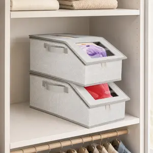 Baseball Cap Storage Box,Stackable Hat Organizer with Clear Window for Closet, Large Capacity Foldable Hat Storage Bin Holds 30 Caps, Dustproof Cap Container with Sturdy Cardboard Insert,Space Saving Bedroom Organizer for Men Women,Golf Hats & Accessories