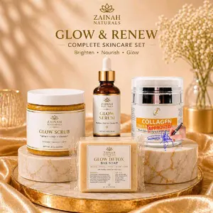 Zainah Naturals Brightening scrub Serum Set Skin Repair DARK TONE