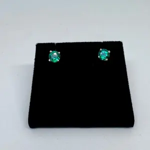 14k Gold Emerald Stud Earrings - emerald , Unisex, Durable, Affordable, Elegant Jewelry for Everyday Wear