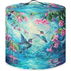 Peach Blossom Rice Cooker Dust Cover Hummingbird Instapot Cover Leaf Instant Pot Accessories for 3Qt Instant Pot Dust Cover for Kitchen Decor Protective Cover Bag