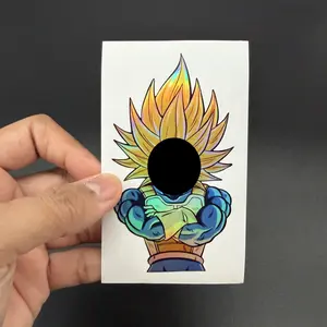 Anime Long Hair Power Transformation Holographic Sticker Waterproof UV Resistant